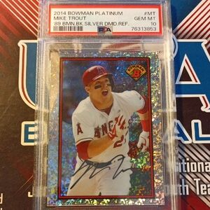 Bowman Platinum Mike Trout Baseball Card PSA 10